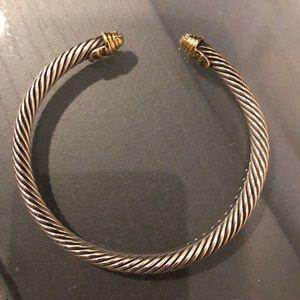 David Yurman cable bracelet gold and diamonds